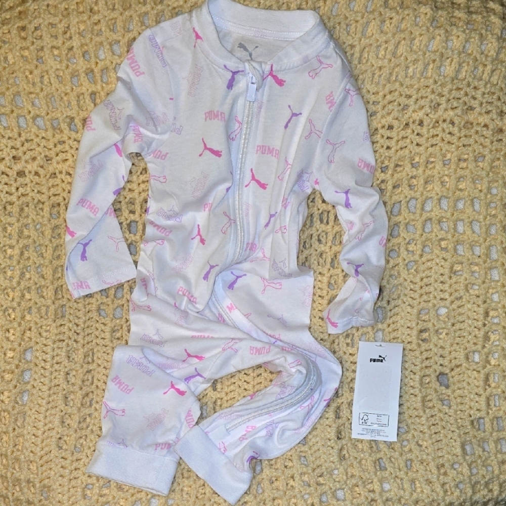 Puma Logo Baby Zip Up Sleeper 12 Month